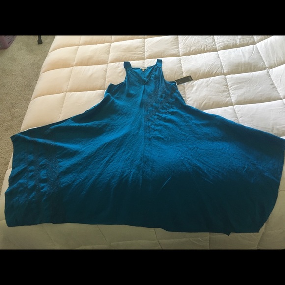 Eileen Fisher sapphire blue linen dress